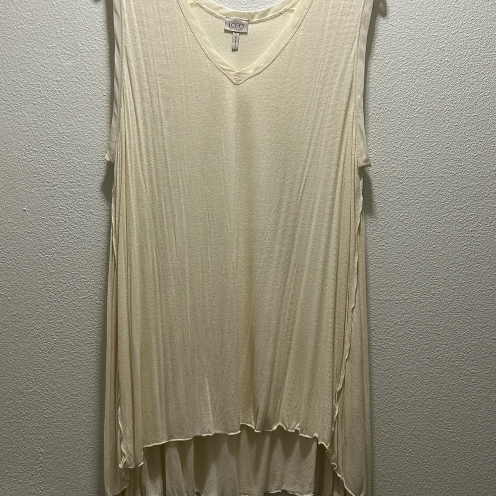 LOGO Cream Sleeveless Women's Top